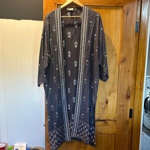 LOFT Dark Blue Floral Kimono